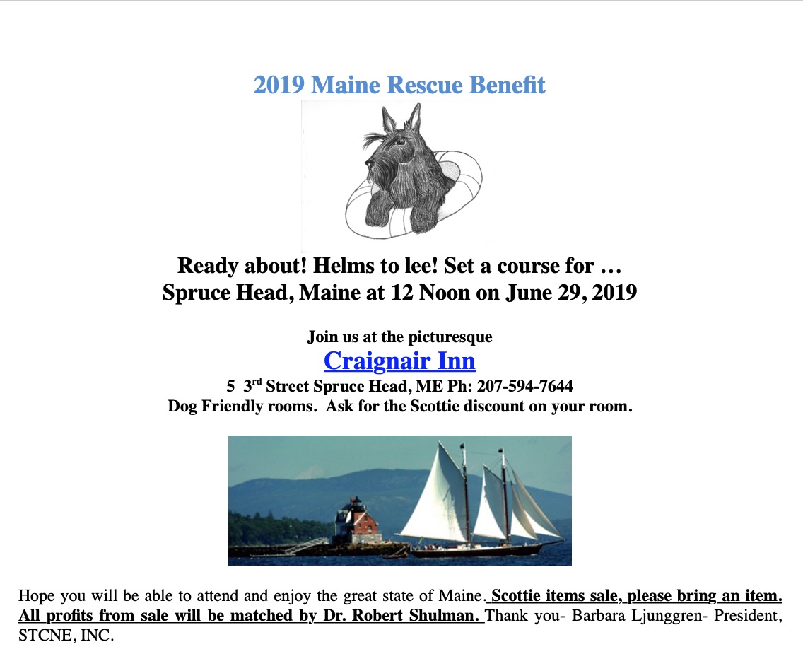 Wow. A unique opportunity to benefit our Scottish Terrier Breed. Gifts are matched and a great time for all.