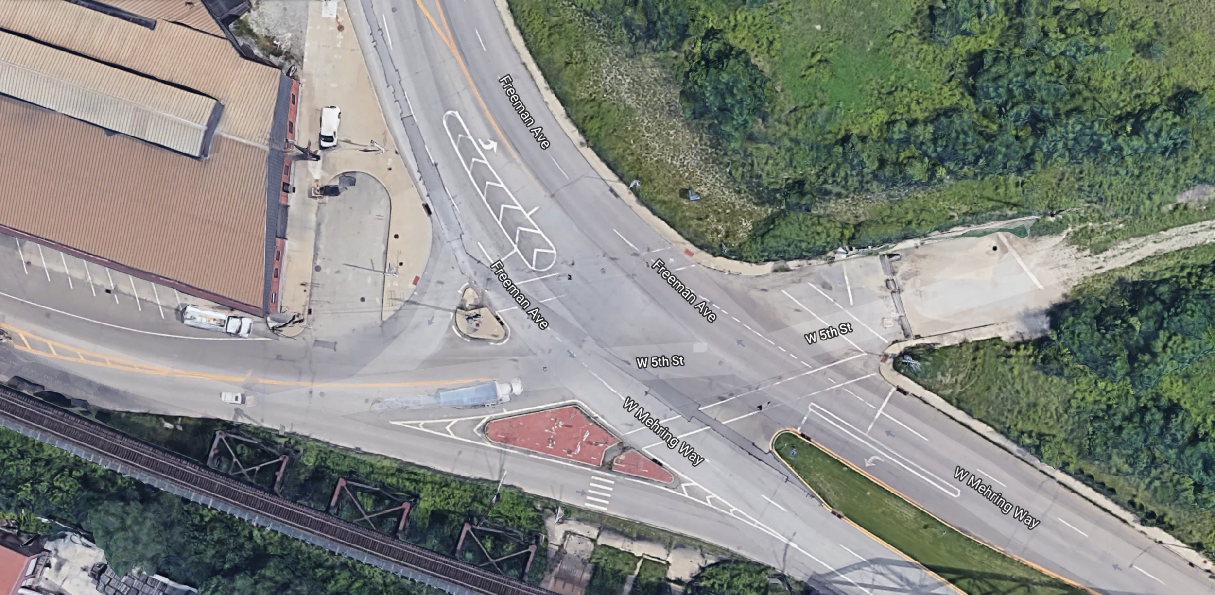 The intersection I visited to capture an image I thought would be interesting. (Image courtesy of Google Earth)