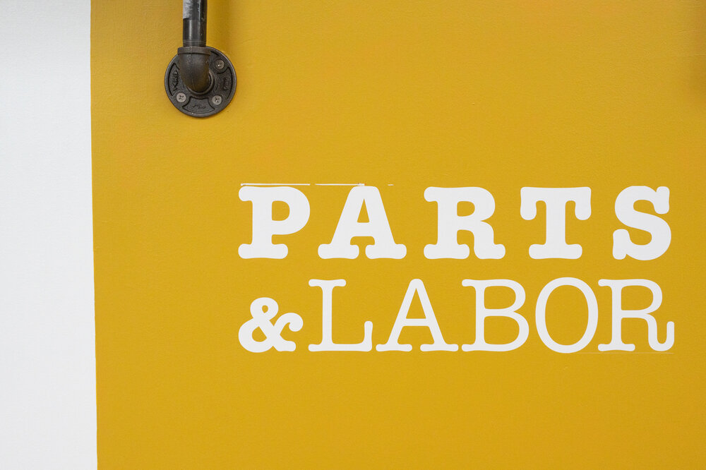 Parts & Labor sign 