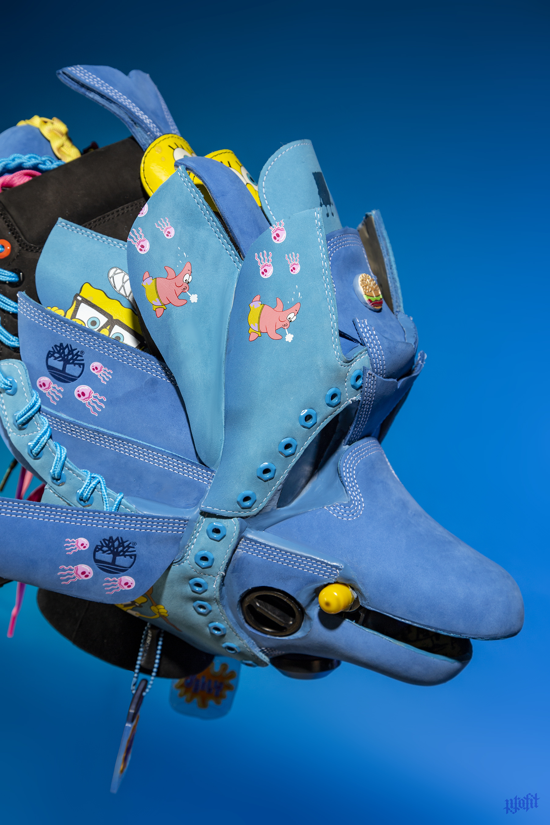 blue spongebob timberlands