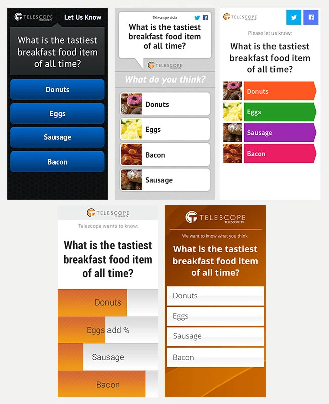 Social Poll Style Tests