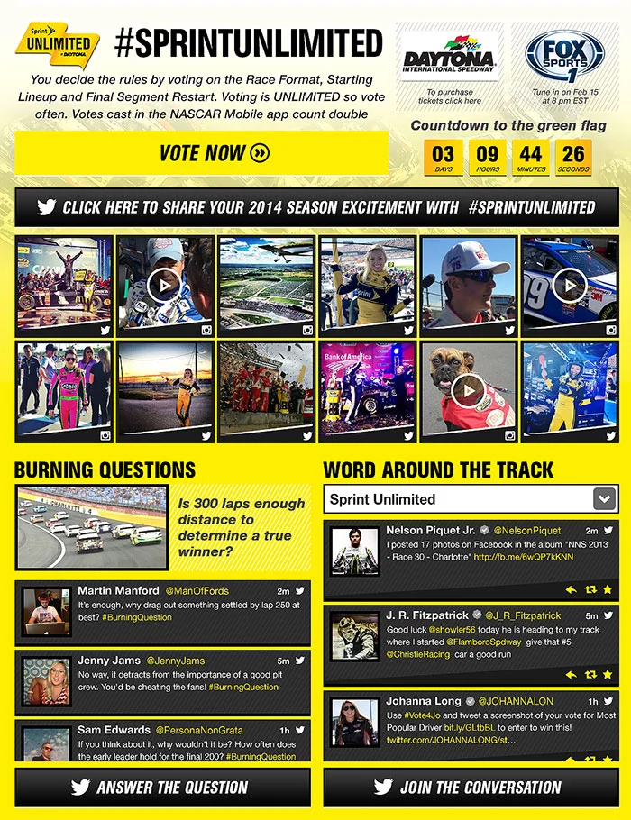 Sprint/NASCAR Unlimited Social Hub