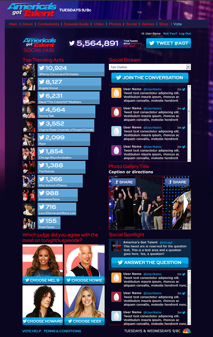 America's Got Talent Social Hub
