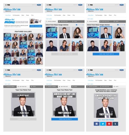 American Idol Meme Generator UX