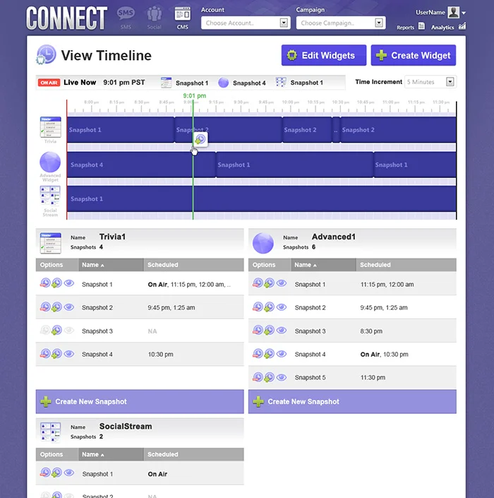 Connect Snapshot Dashboard