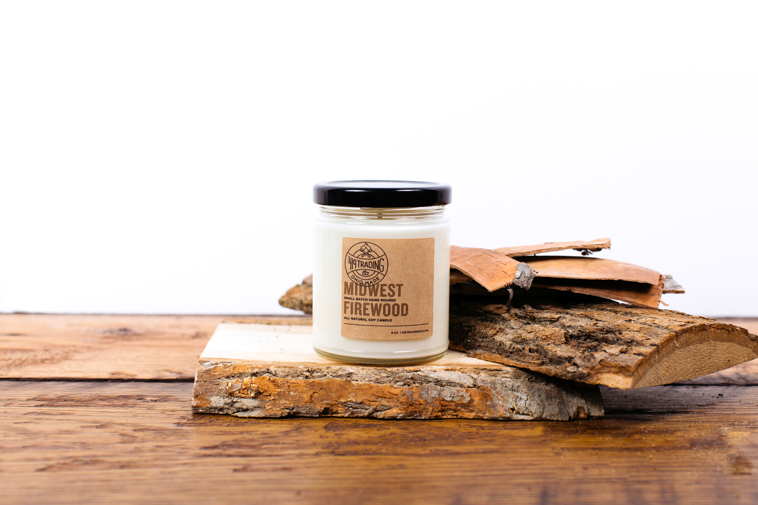 Midwest Firewood Candle, $15