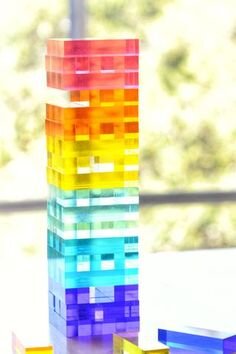 Lucite Jenga Jumbling Tower