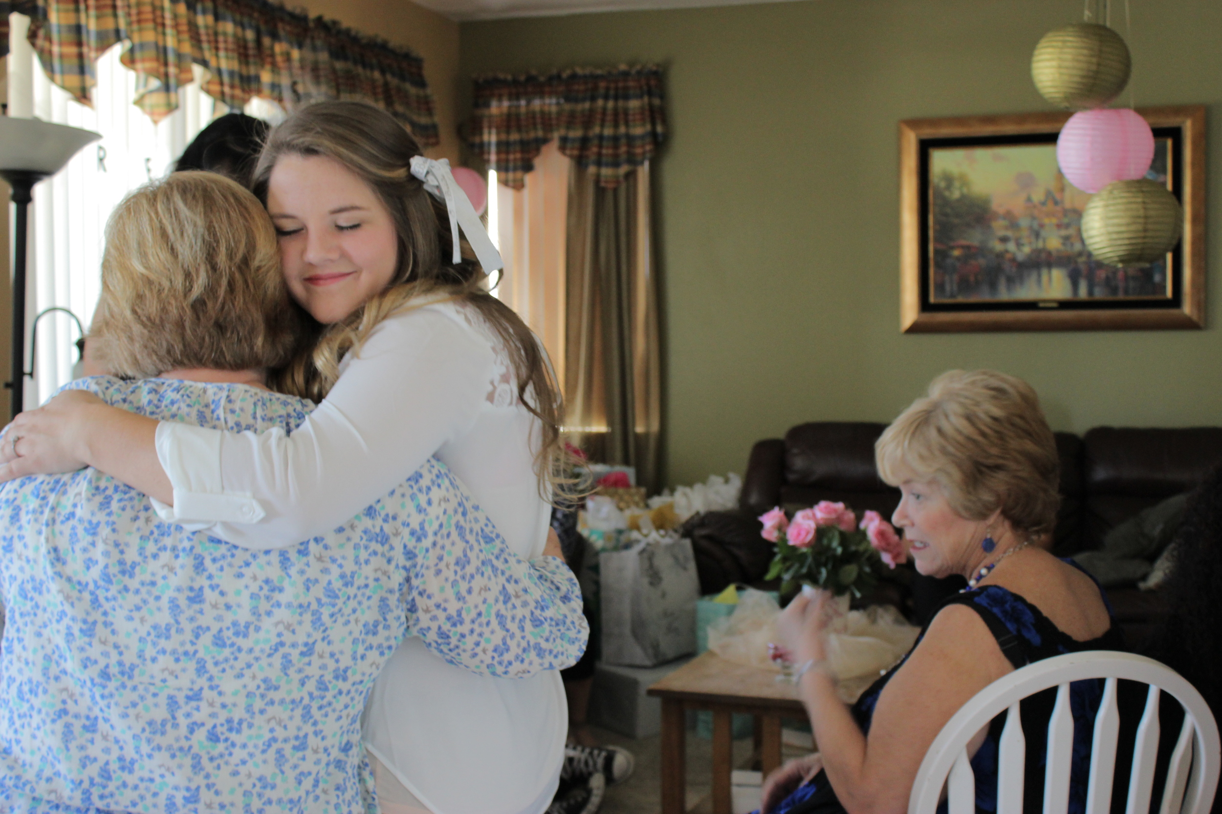 My little sister Aimee sharing a precious moment with our "Grandma-by-the-beach"