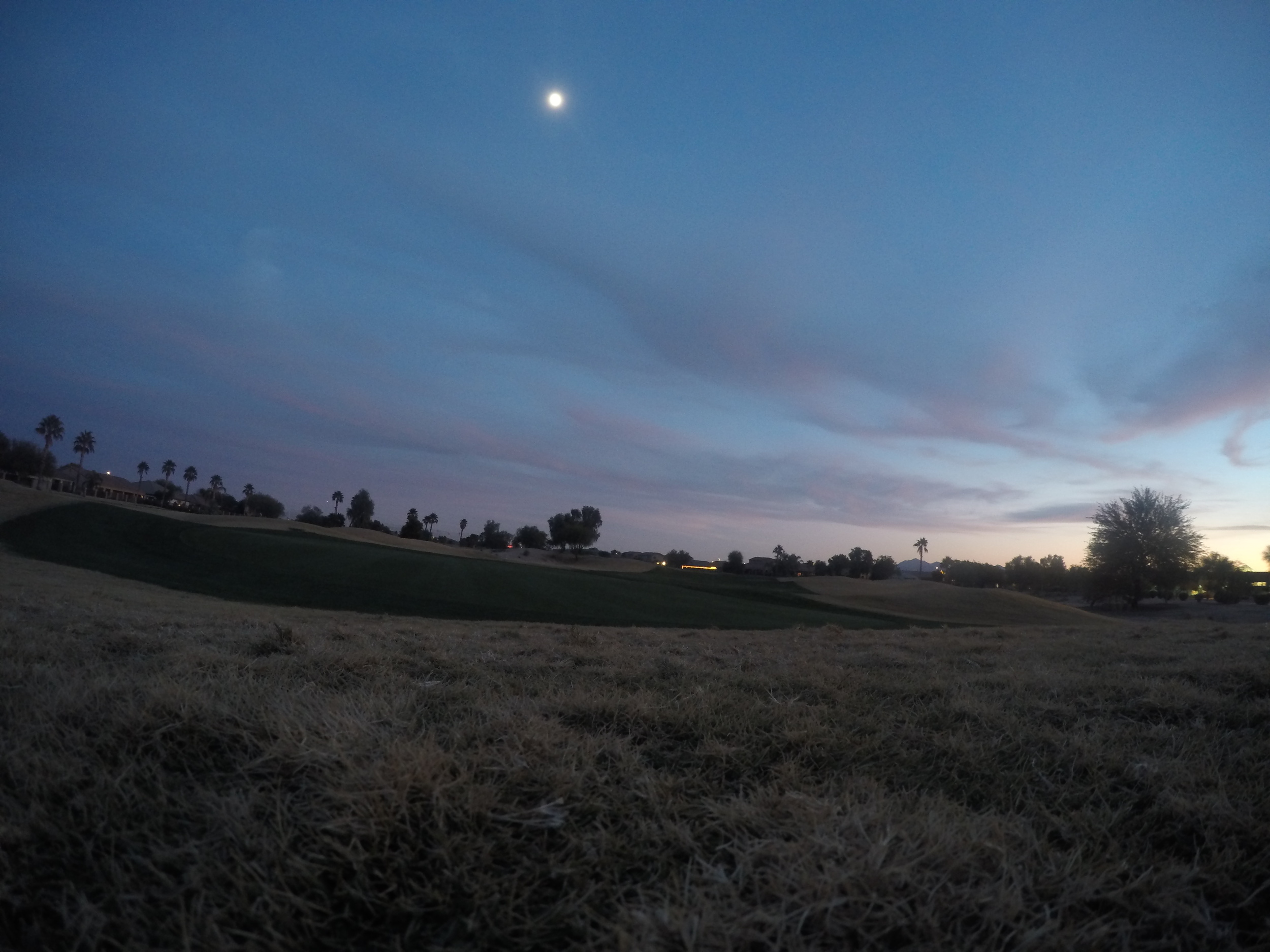 We recently added a GoPro to our equipment stash and it has been fun testing it out on the golf course across the street. 