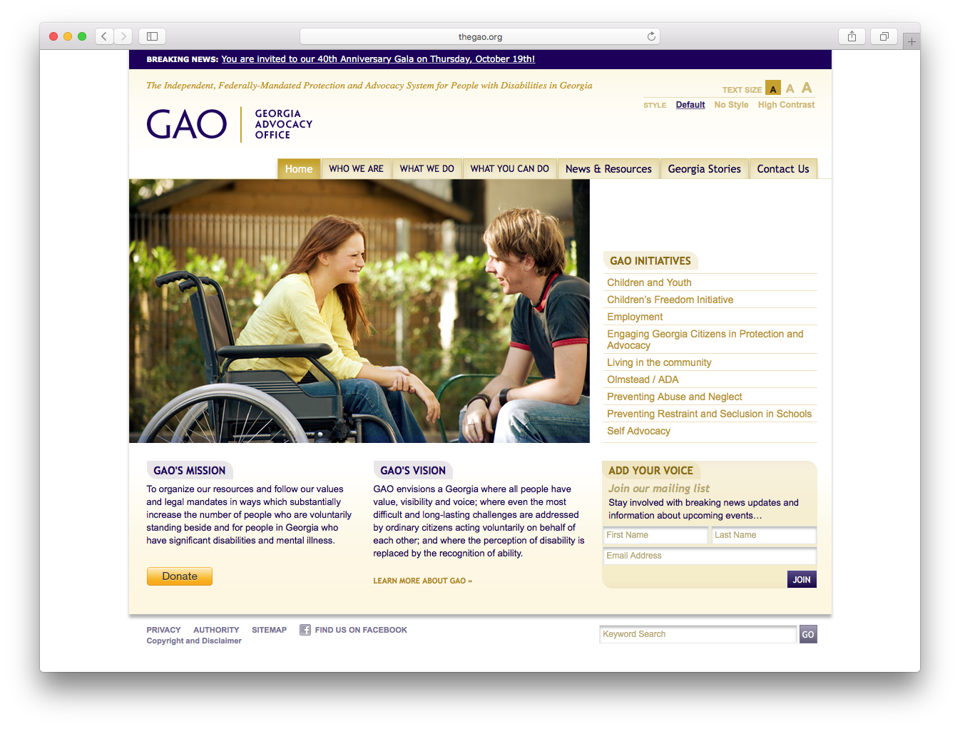   The Georgia Advocacy office  