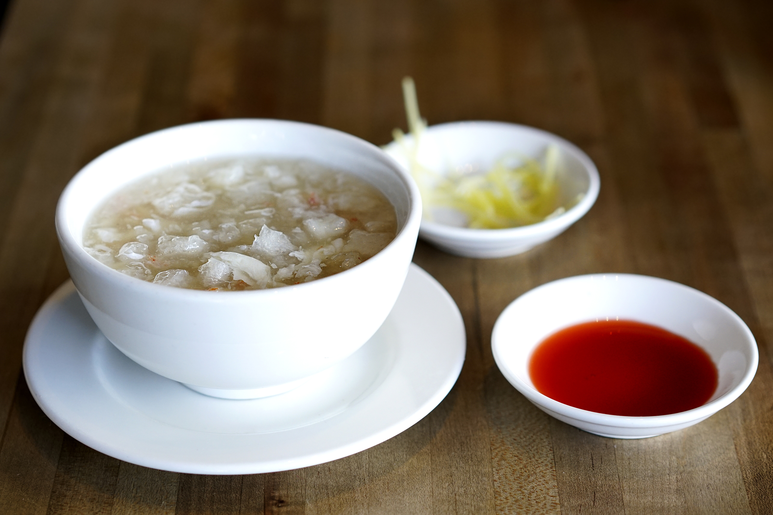 Crab meat and fish maw soup.