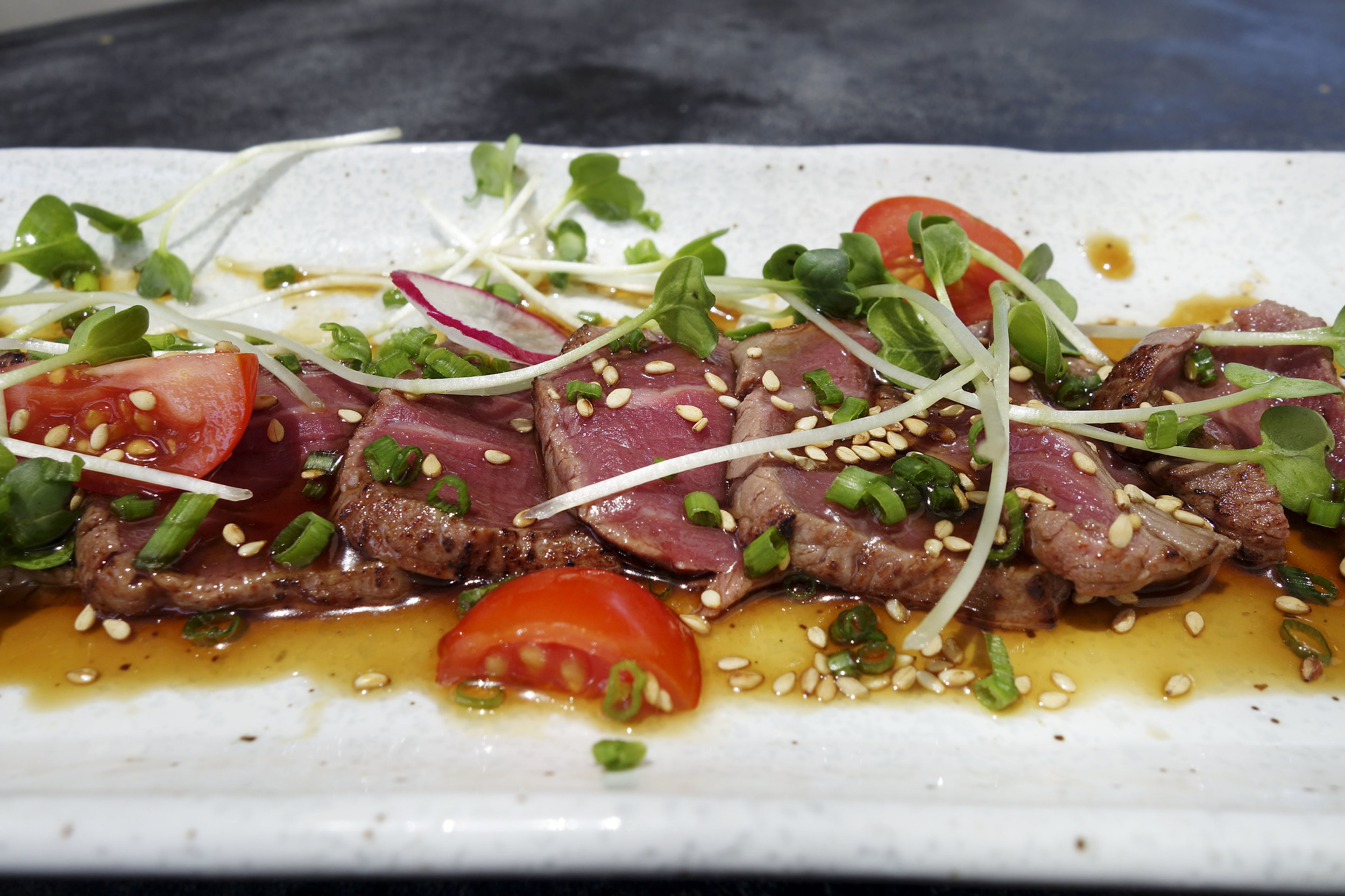 Beef Tataki - Seared with House Special Yuzu soy.