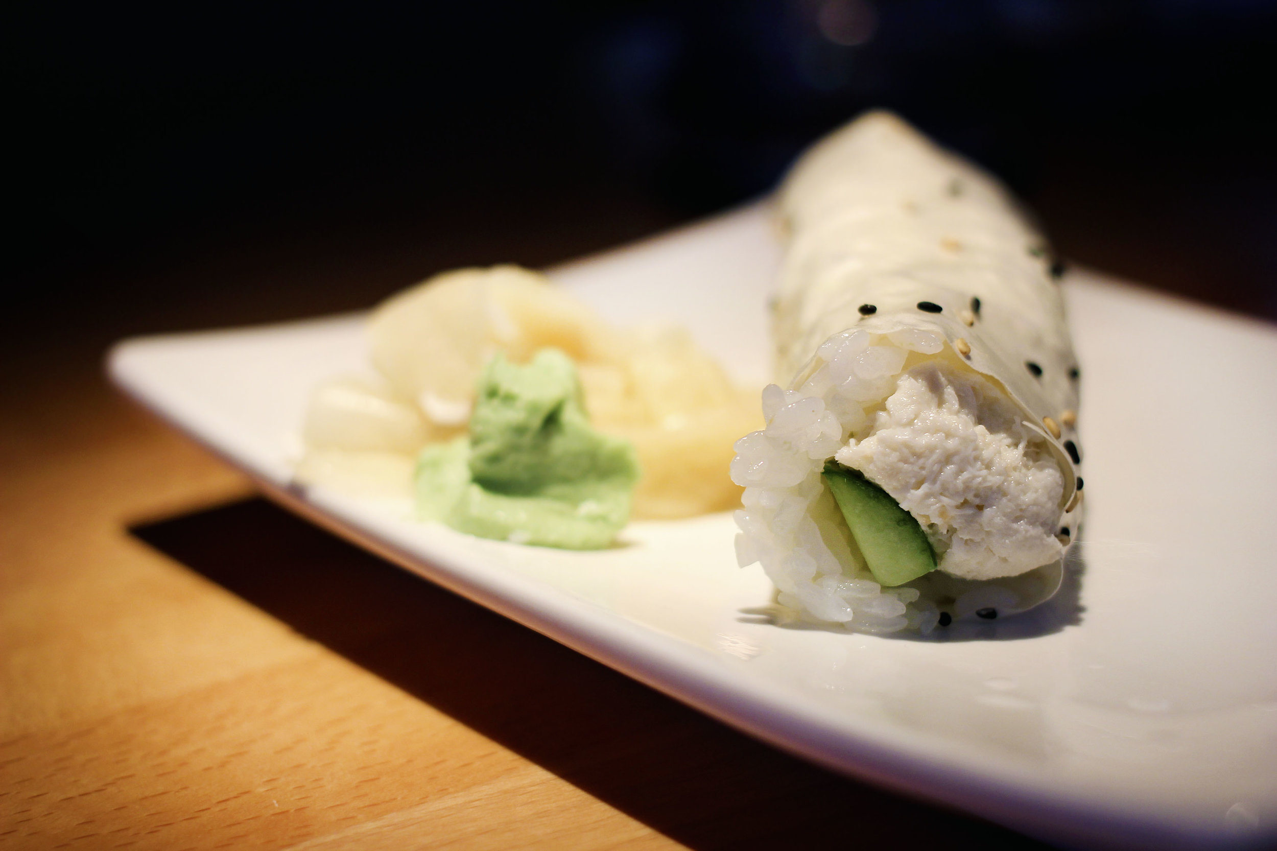 One of the things I get super excited to see on the menu is baked blue crab. In Japan, handrolls are shaped like a cylinder, so don't be alarmed. The blue crab handroll is wrapped with soy paper so it doesn't overpower the crab. Dab of wasabi and a dip of soy is how I like to eat this.