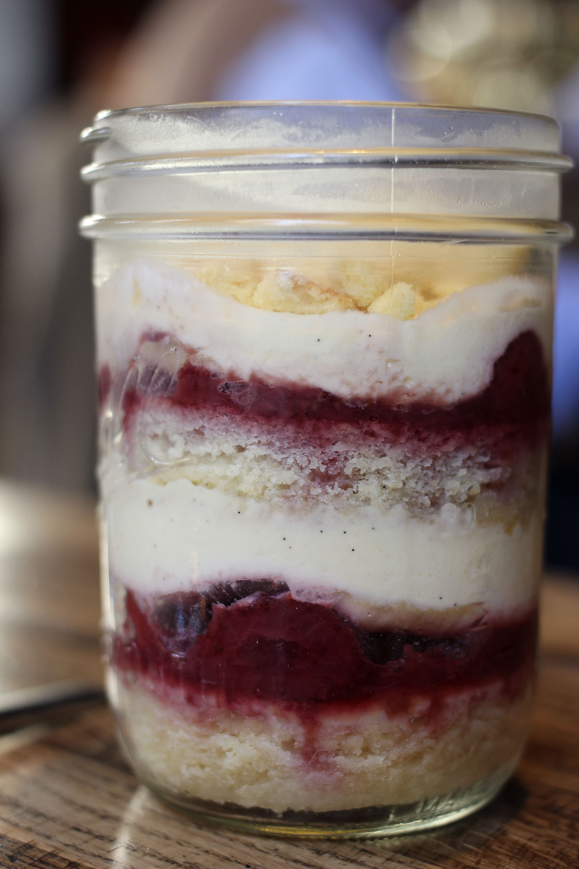 Strawberry-Vanilla Mascarpone Cake - strawberry jam filling, mascarpone cream