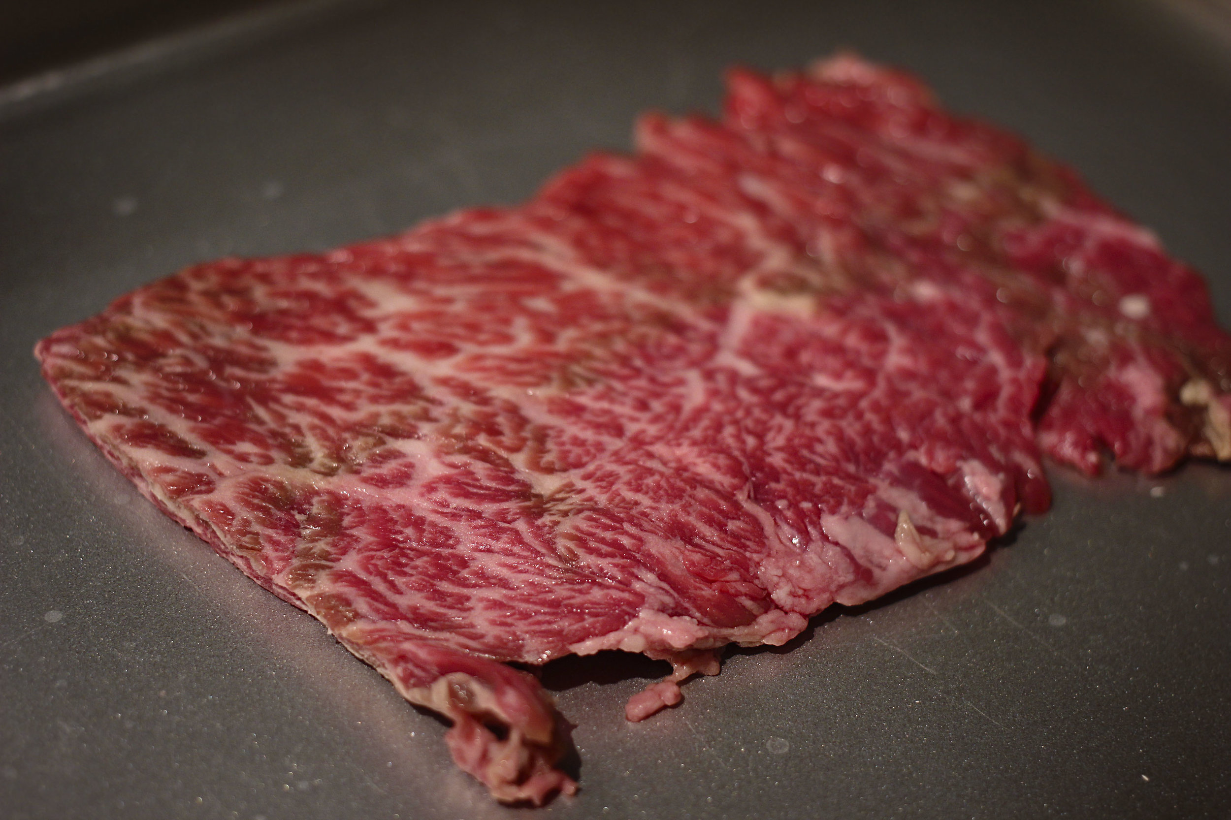 Skirt steak was extremely marbled. 