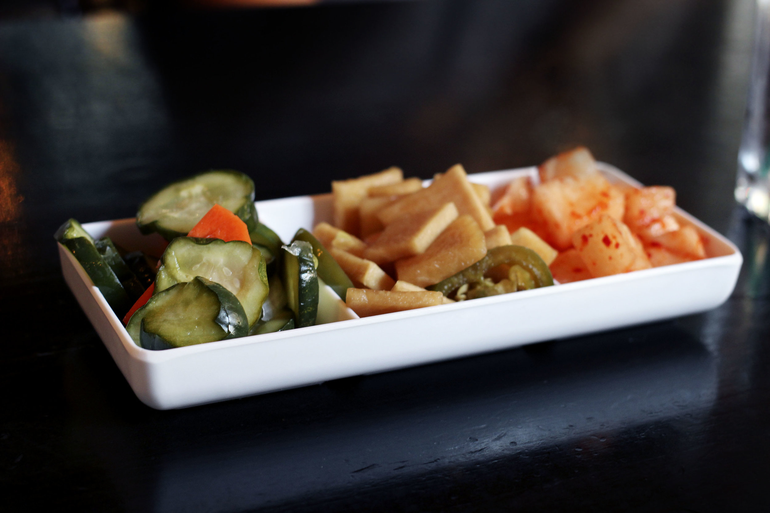 Some complimentary pickles
