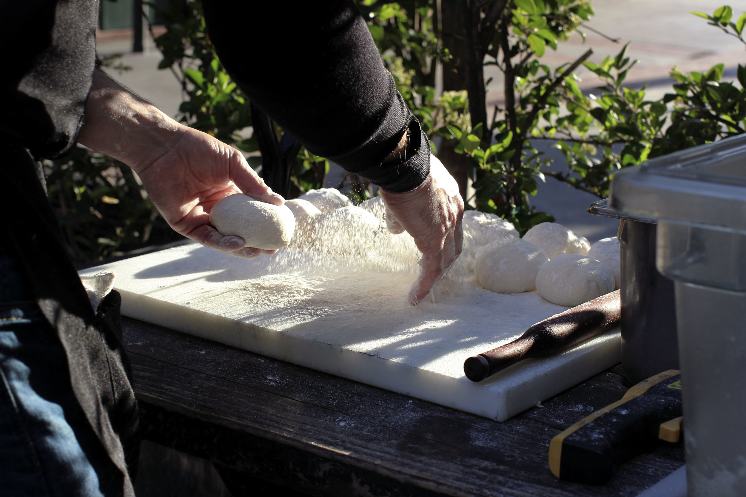 Each naan is rolled out my hand. Chefs Sundeep's house recipe.