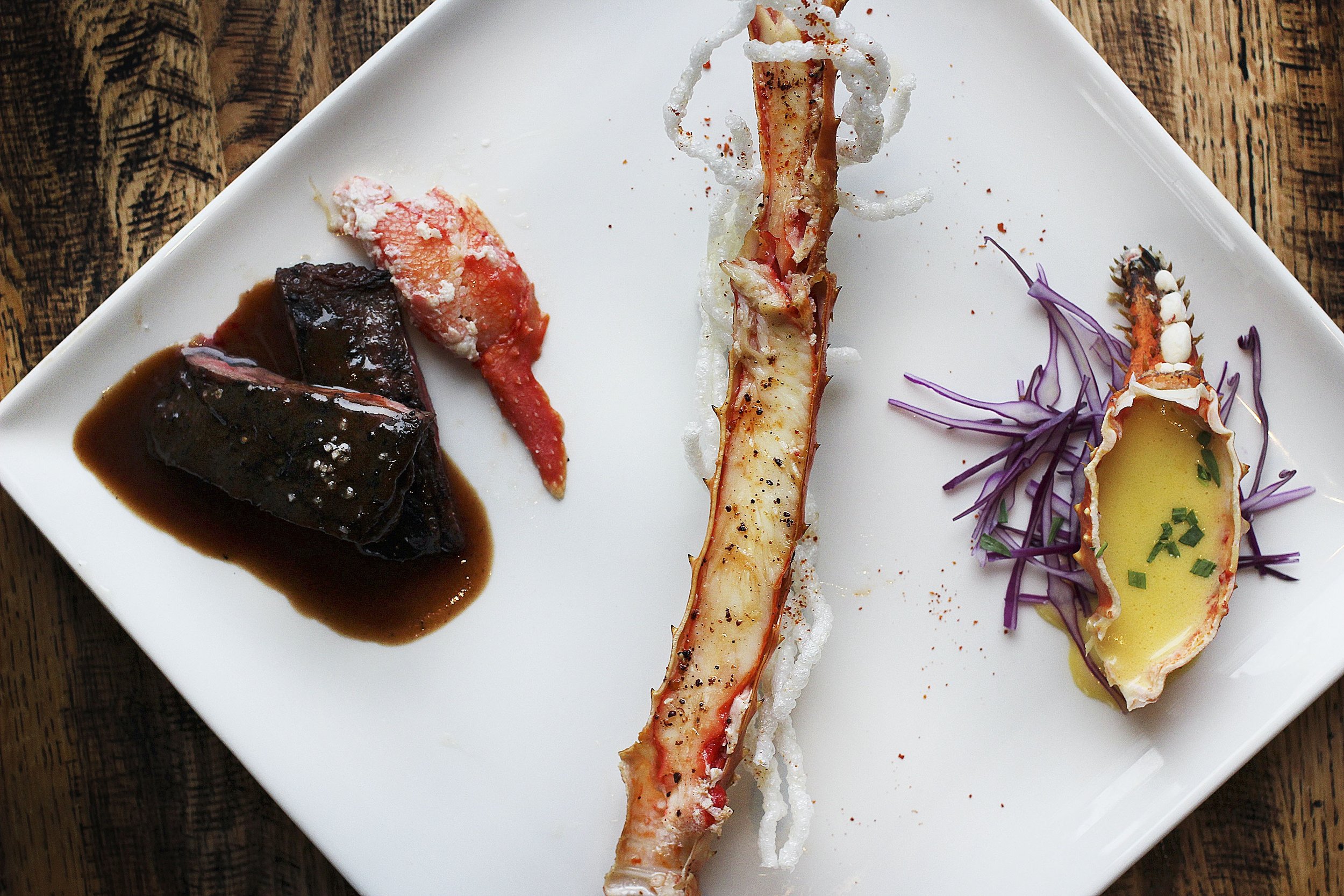 Smoked King Crab | Bernaise | Wagyu | Armagnac Sauce | Crispy Rice