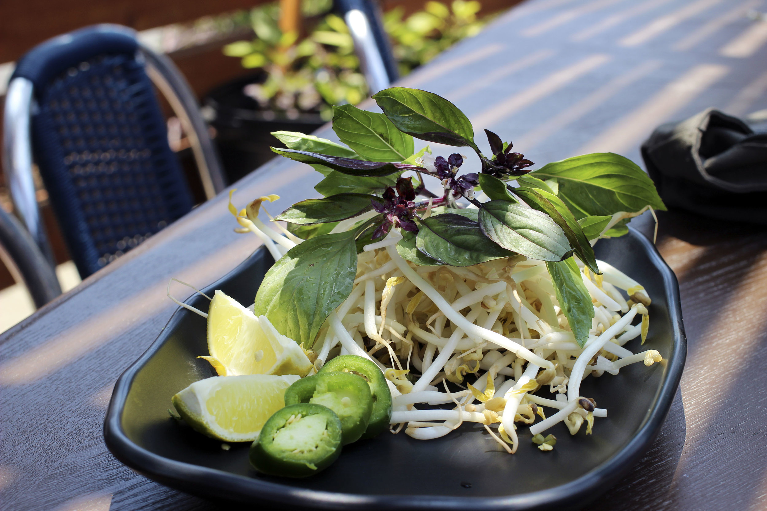 Fresh herbs for the pho.