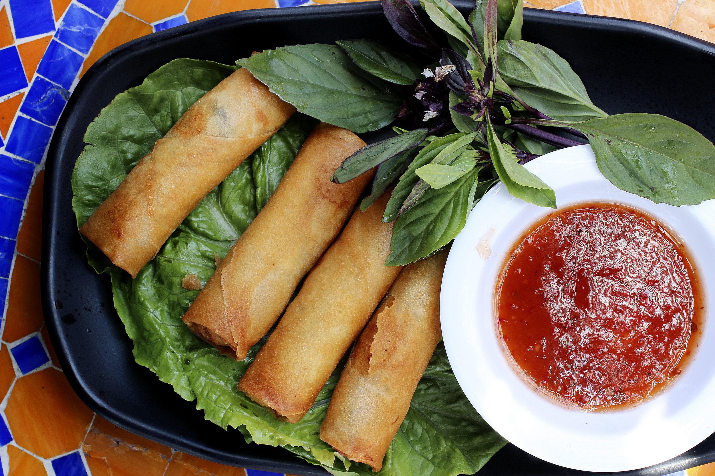 Starting the meal with some egg rolls (Shrimp & Pork).