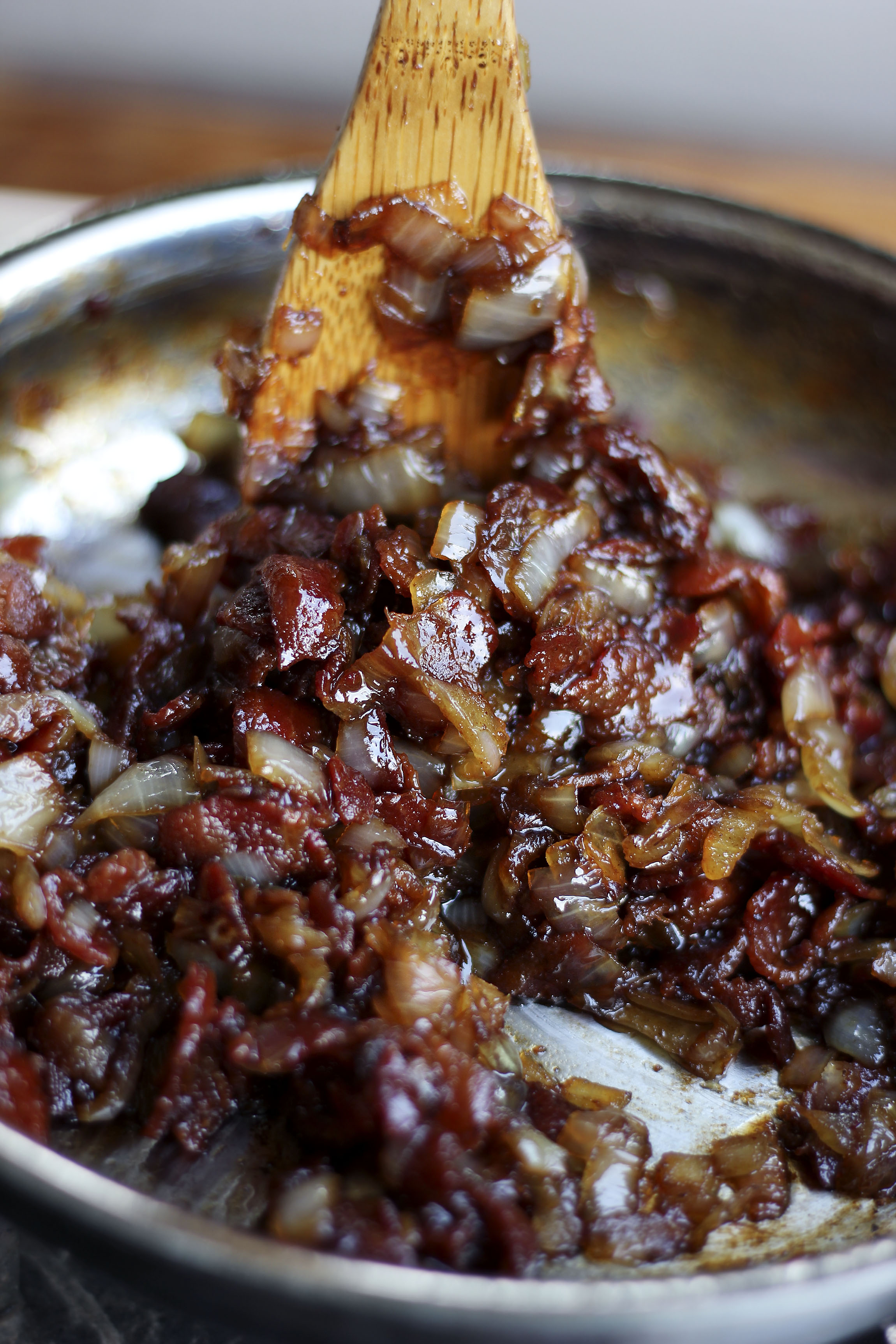 I like it chunky. Stir a little more with balsamic reduction. Set aside. Optional to add herbs and spices like cayenne and thyme. 