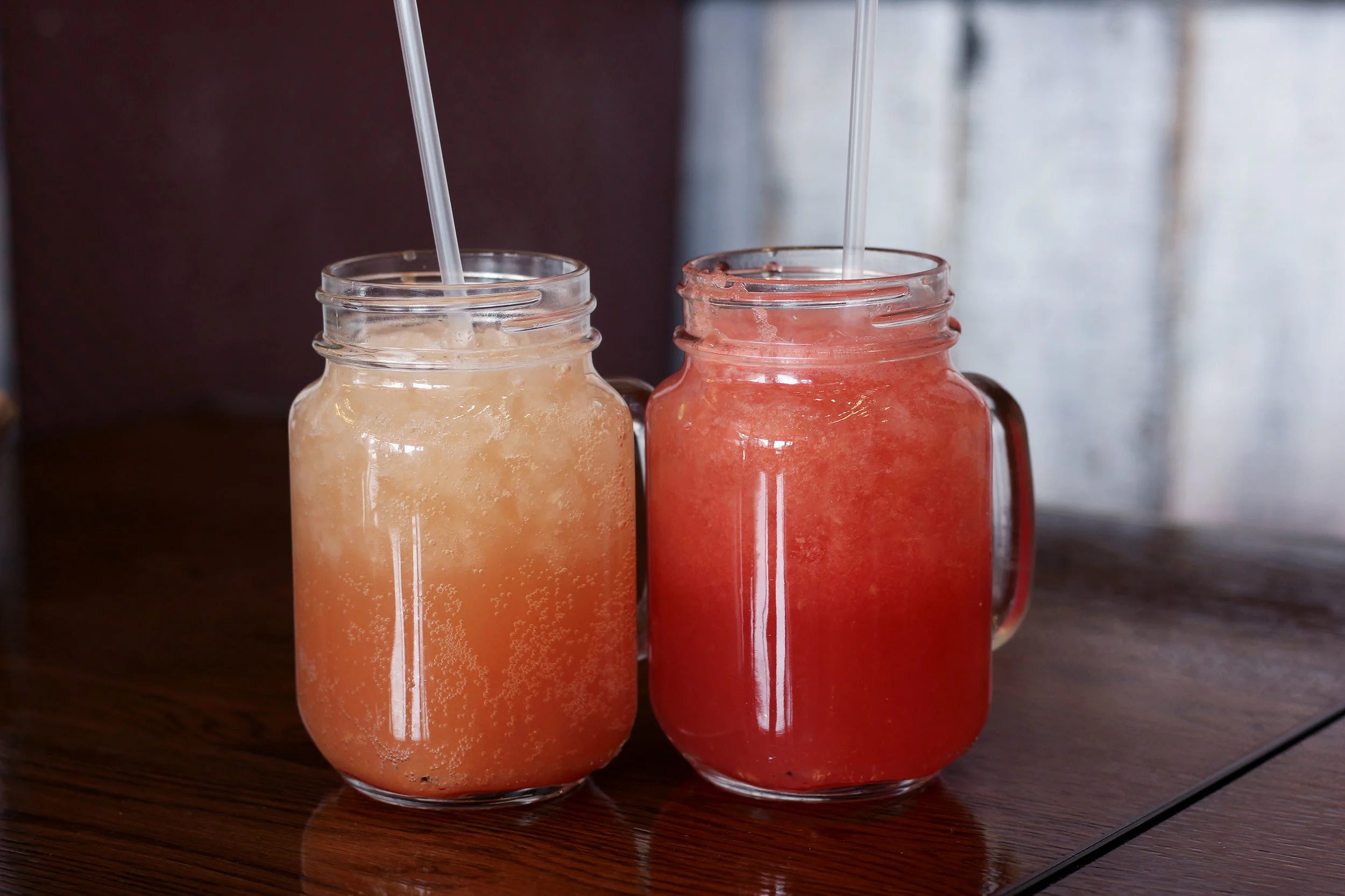House sodas. This is peach and watermelon.