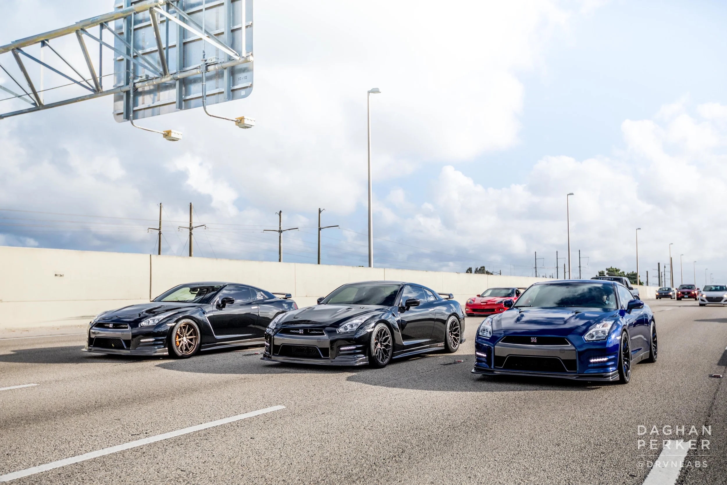 Rolling deep on the way to the track.