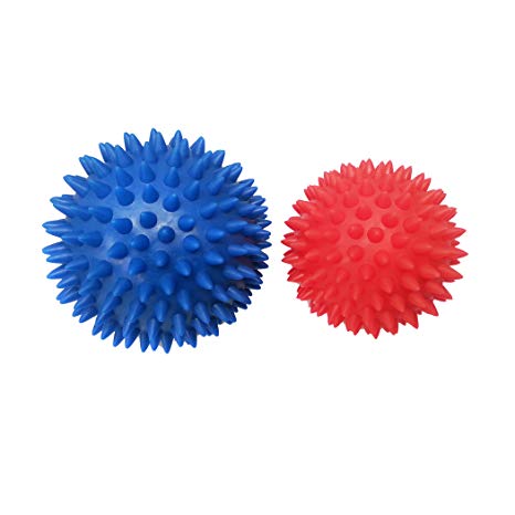 Spiky Massage Ball Set - Release tension, stimulate nerves, relax muscles. Great for plantar fascitis, addressing trigger points, and self massaging soles of your feet.