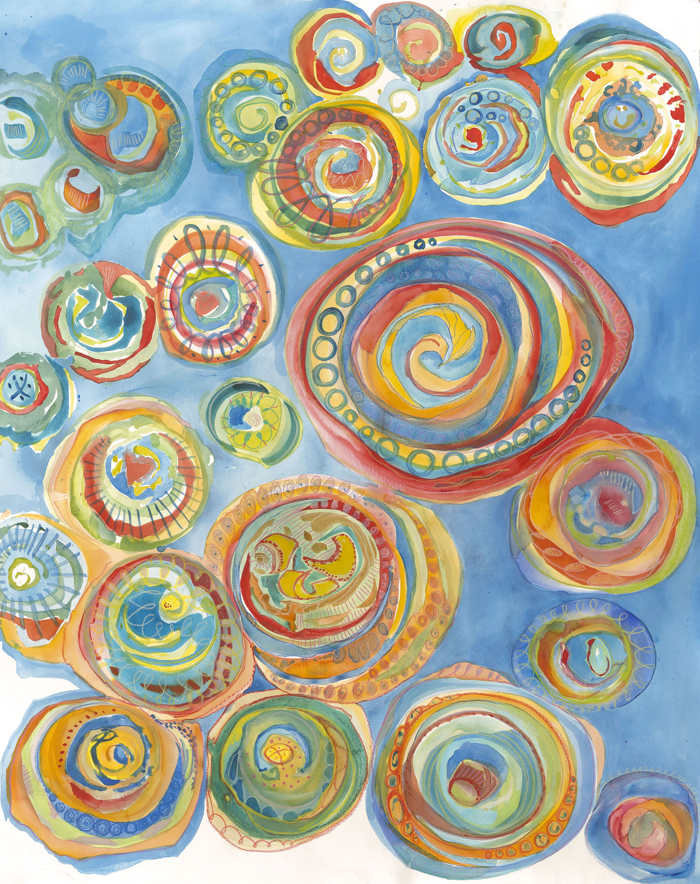 The Essence of Samson, The Soul Series; By, Maureen Claffy 51 x 40 / Watercolor, colored pencil on Arches rough paper, $5100 / in private collection
