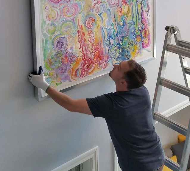 One of my very favorite things in the world is an installation of my work. I work with the very best installers and supervise the placement.