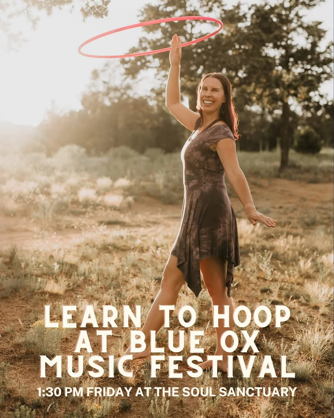 I can&rsquo;t wait to hoop with you! Come learn beginner friendly hoop moves through a dance 💃🏻⭕️🕺 No experience required, and all hoops provided. I&rsquo;ll be at the Soul Sanctuary on Friday at 1:30 PM. See you then!