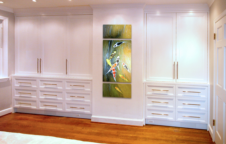  His and hers bedroom wardrobe/dresser built-ins.  Georgetown, DC  