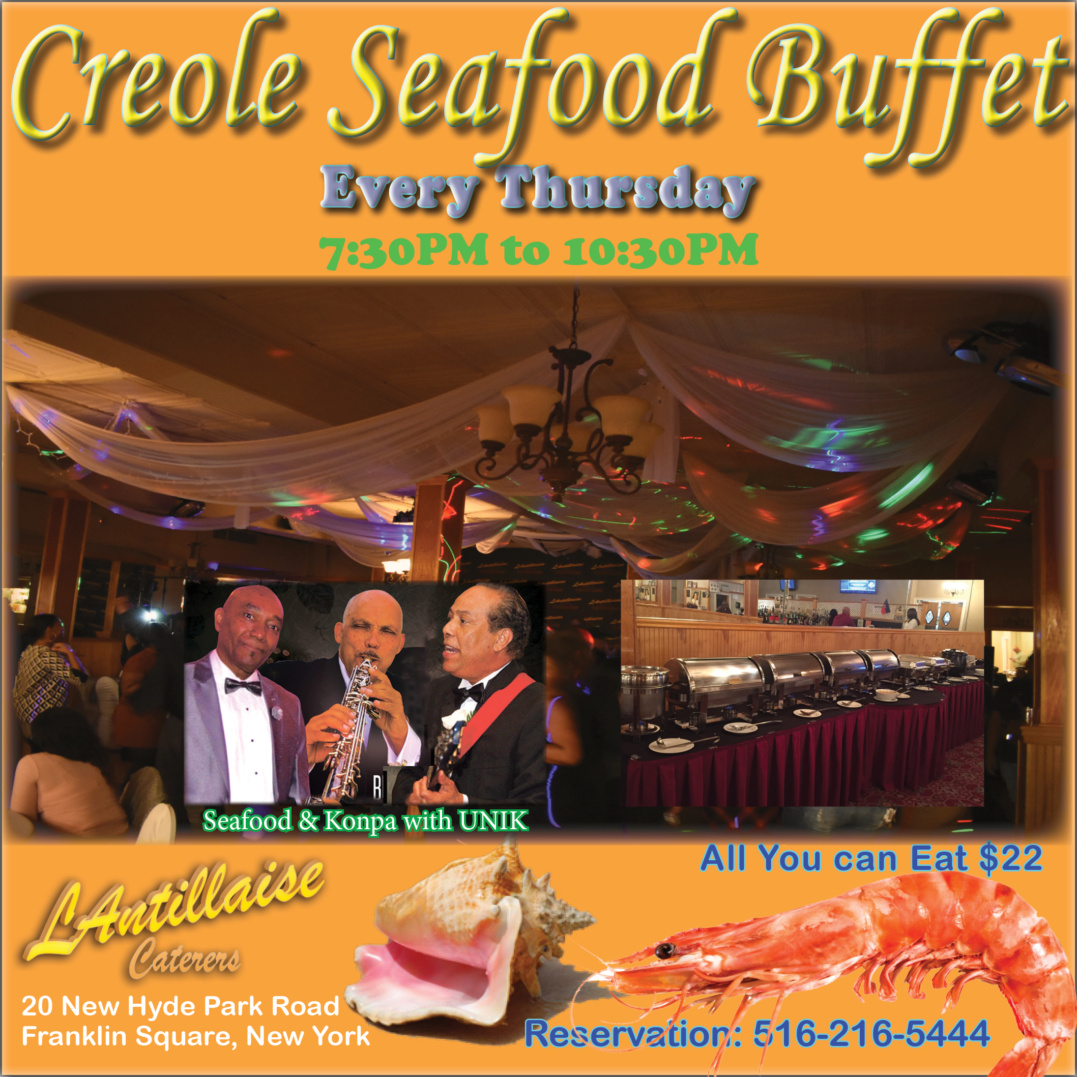 SEAFOOD BUFFET WITH LIVE ENTERTAINMENT
