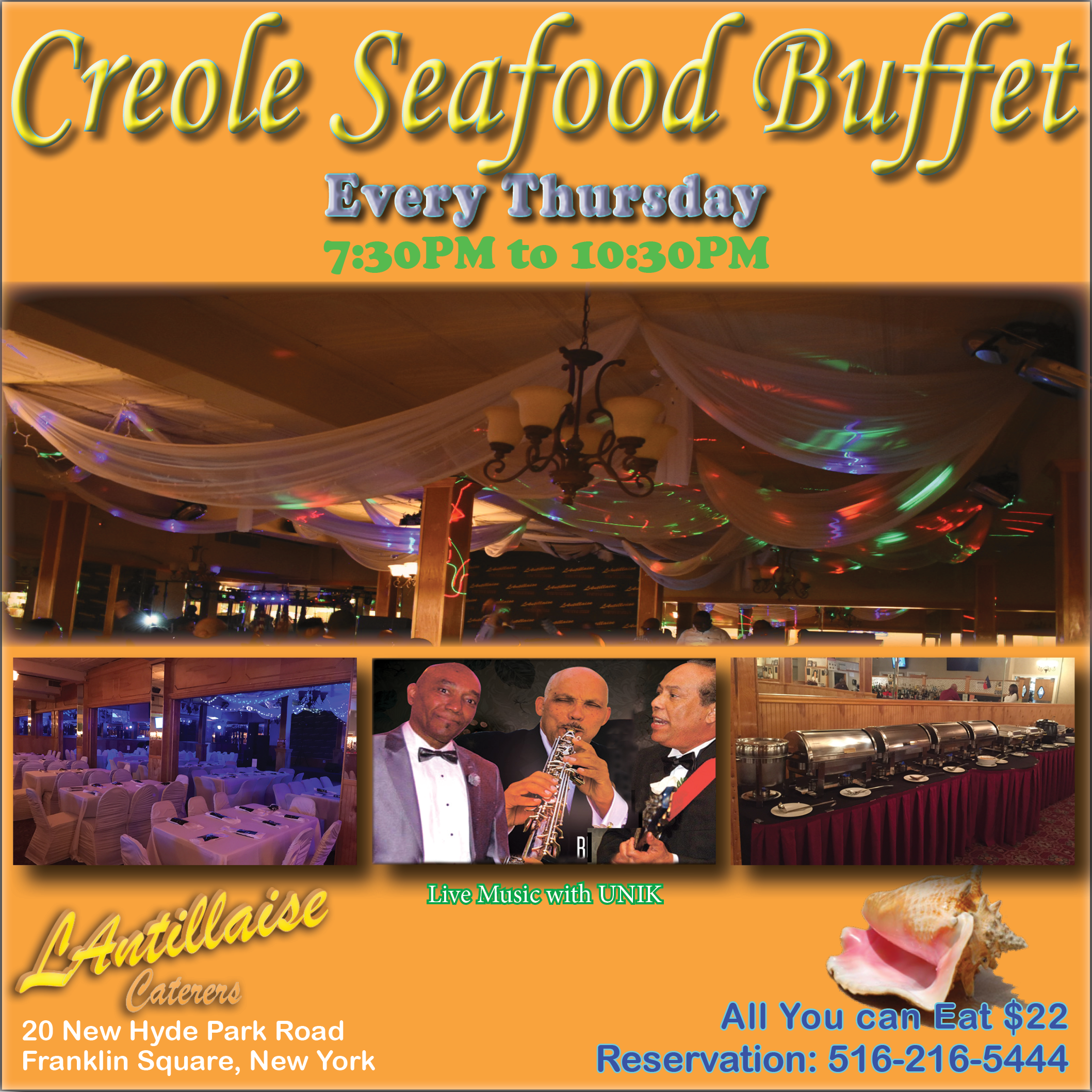 SEAFOOD BUFFET WITH LIVE ENTERTAINMENT