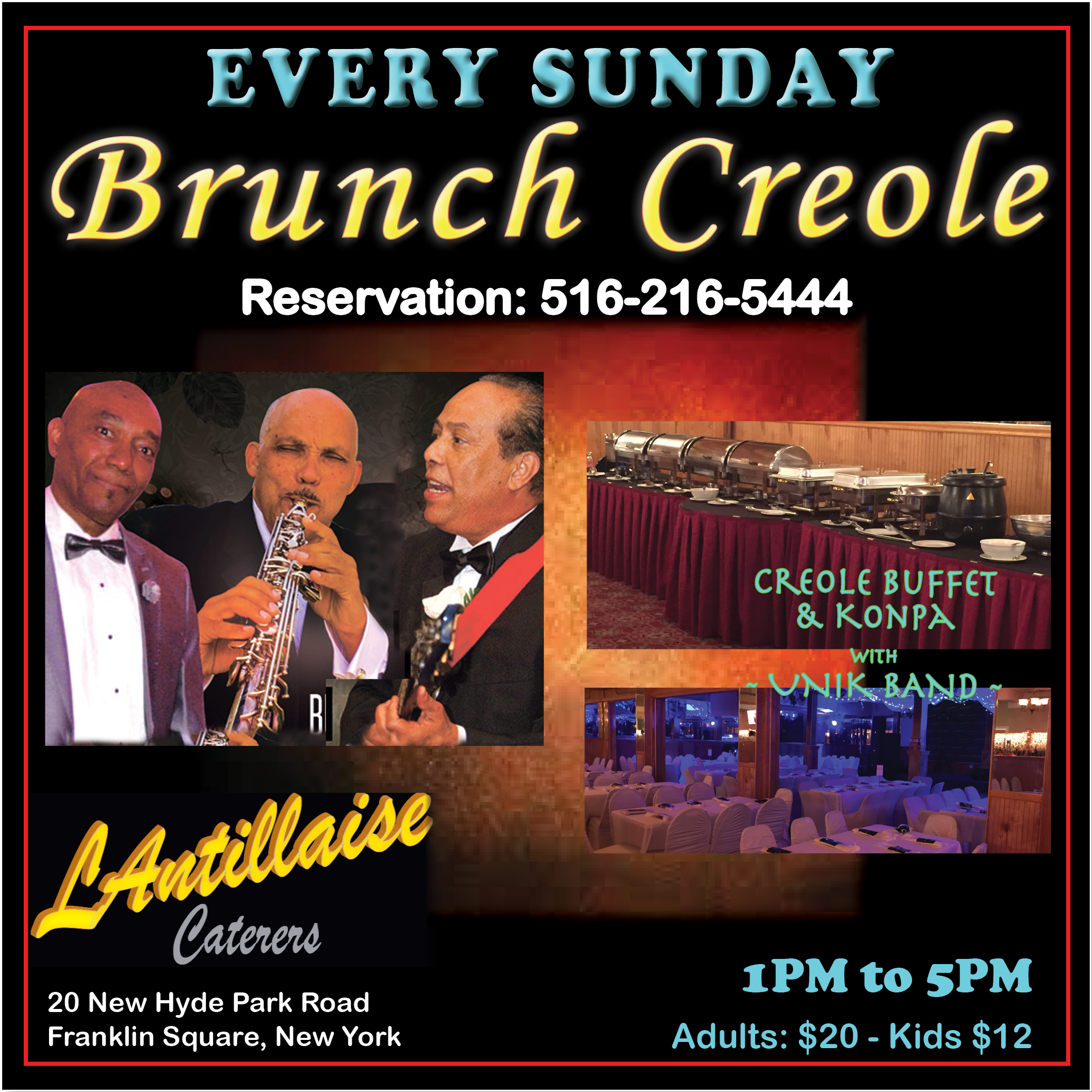 SUNDAY BRUNCH CREOLE WITH LIVE ENTERTAINMENT