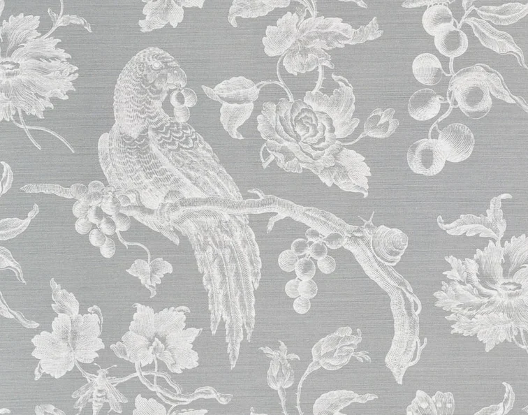 Reverse Toile - Grey on Oyster