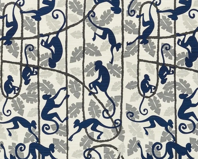 Monkey Puzzle - Indigo Greys on Oyster