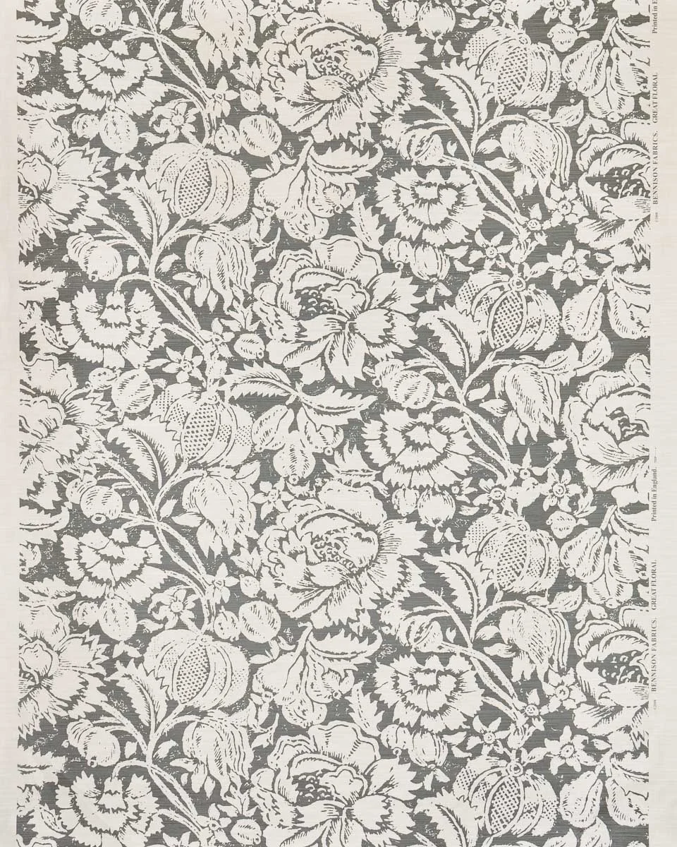 Great Floral - Slate on Oyster
