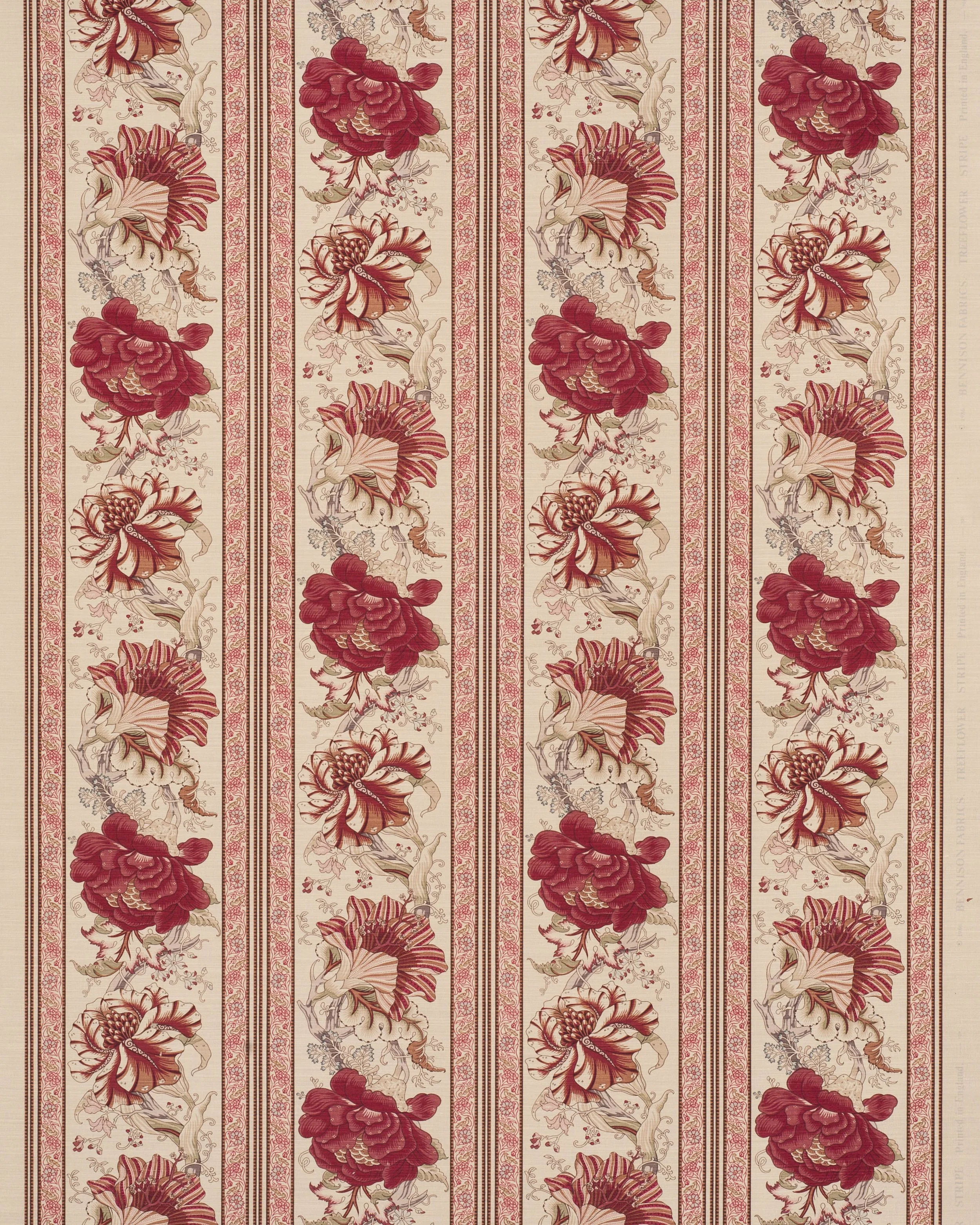 Treeflower Stripe - Original on Beige