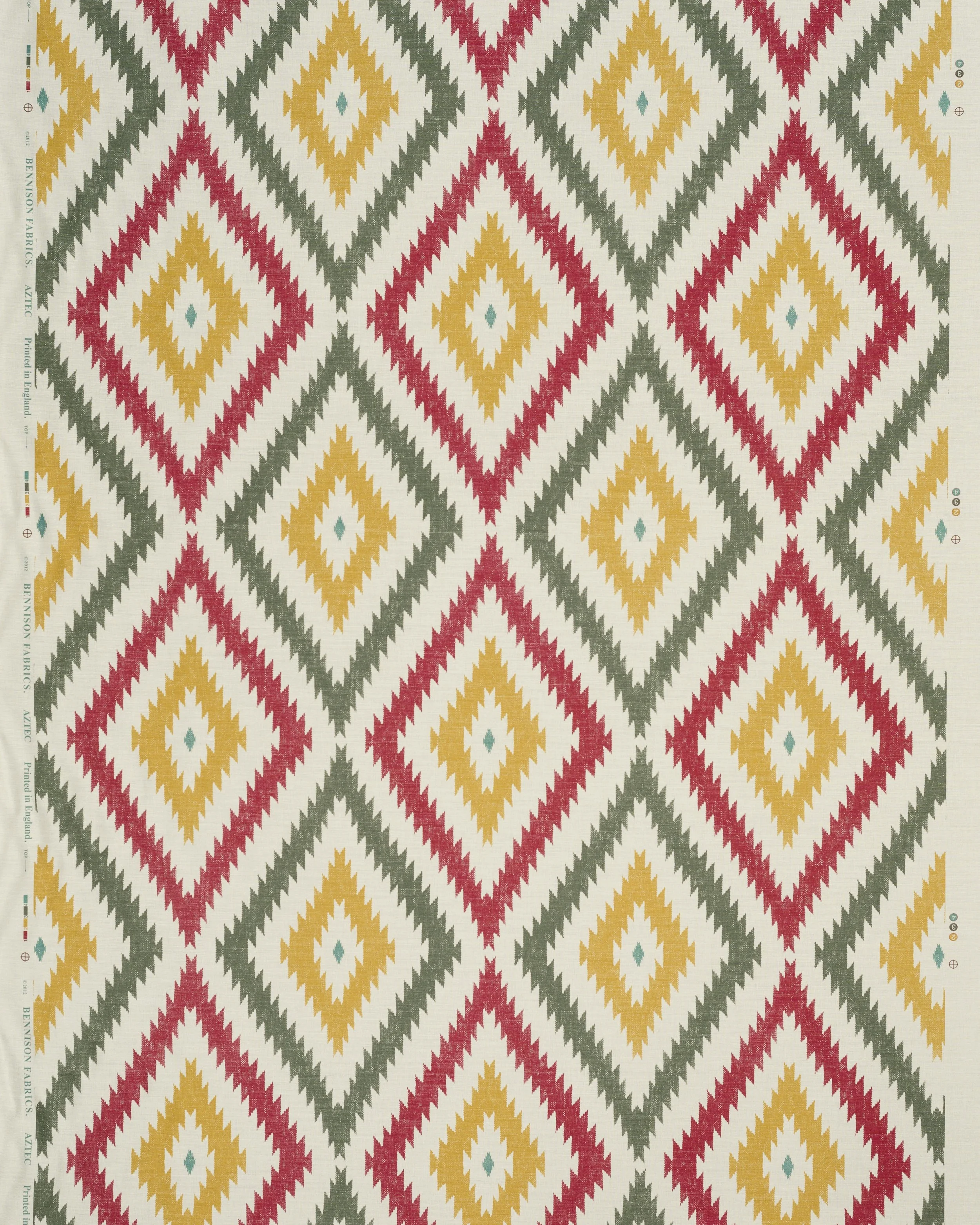 Aztec - Red Yellow Green on Oatmeal