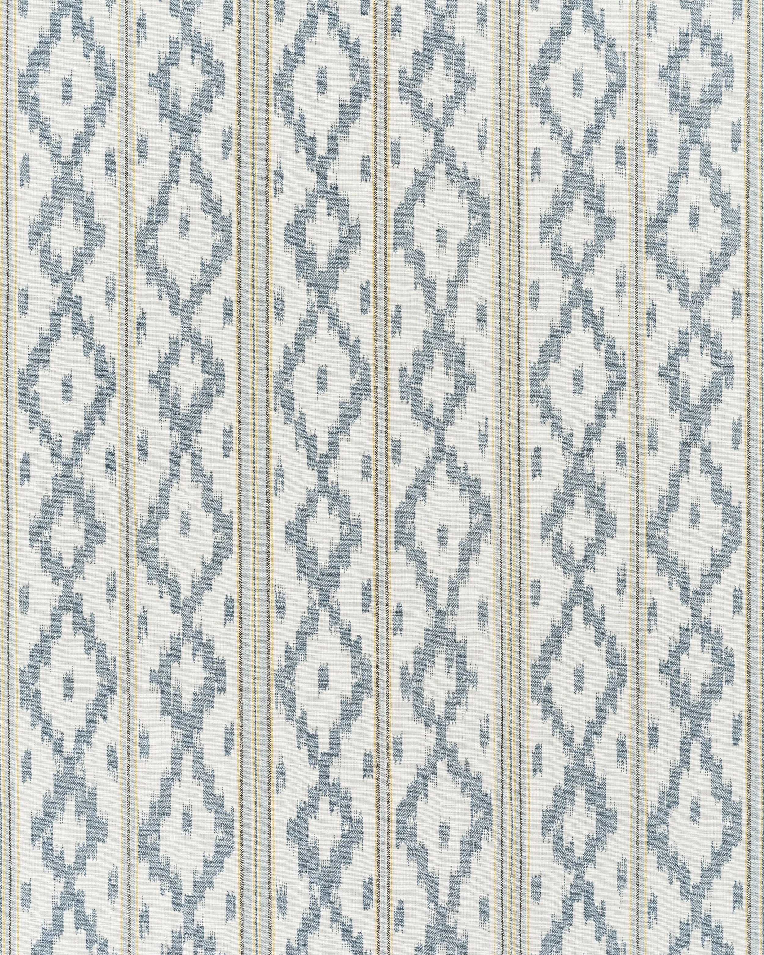 Kazak Stripe - Blue Charcoal Yellow on Oyster