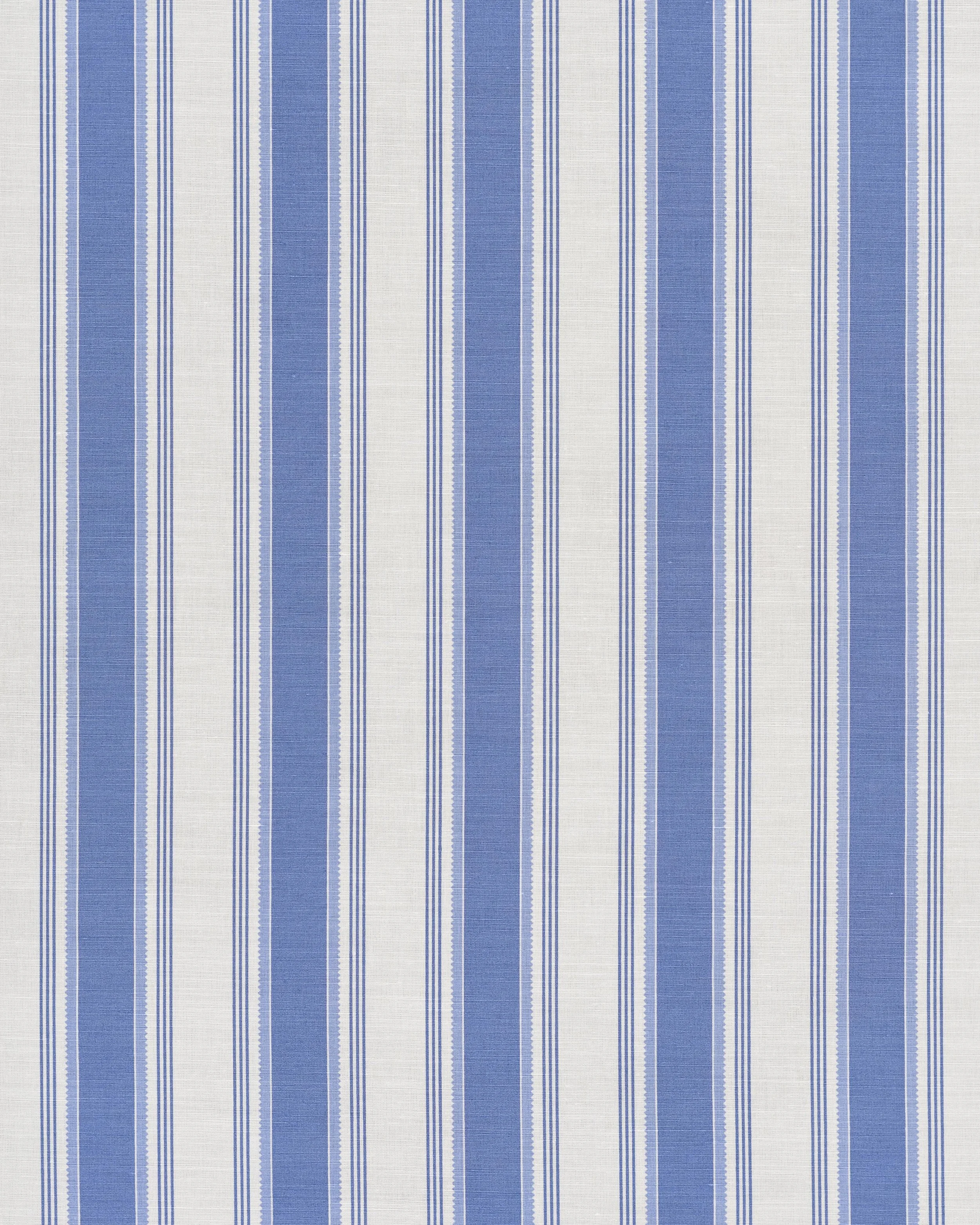 Pavilion Stripe - Mid Blue on Oyster