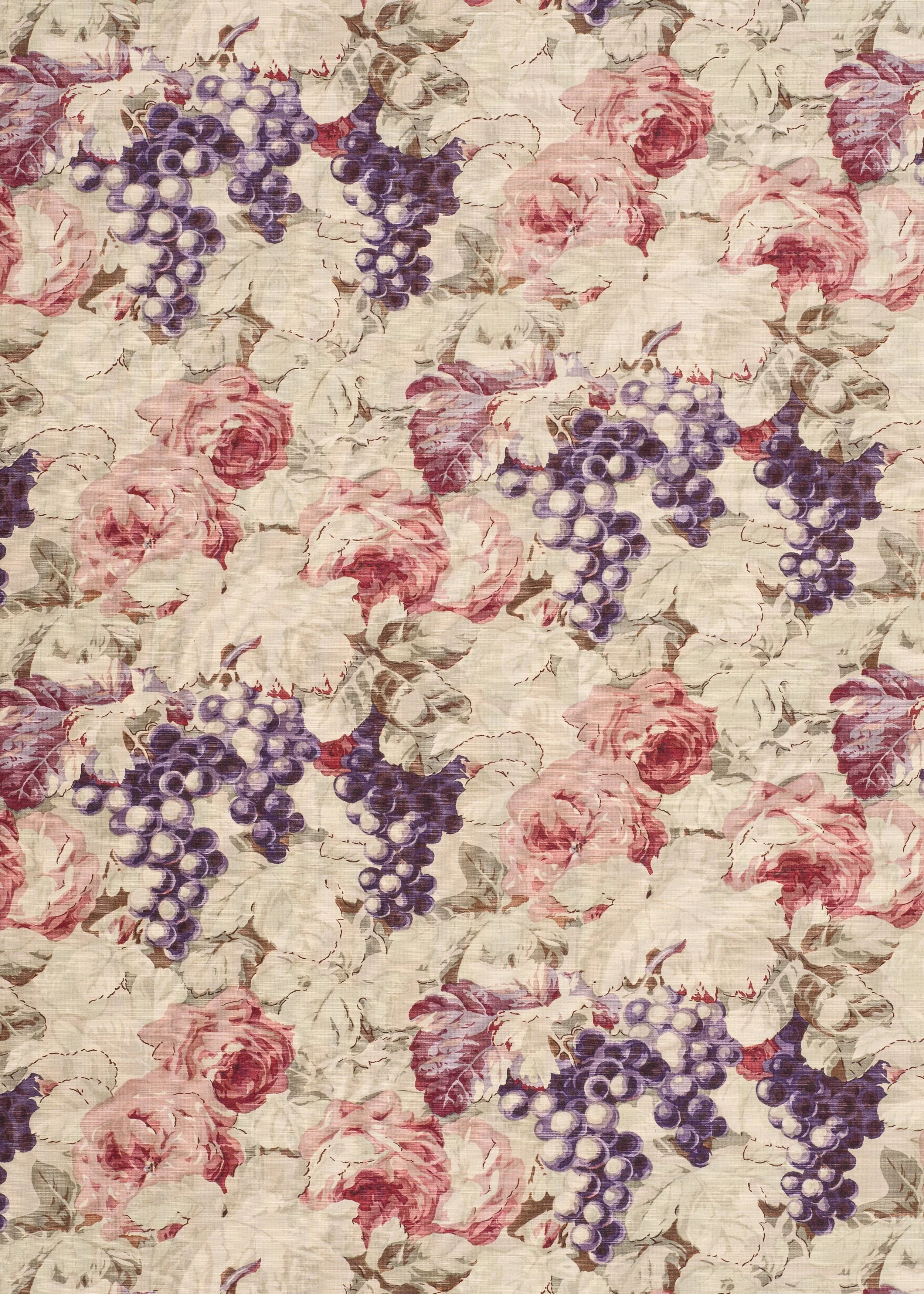 Rosevine - Purple Pink on Beige