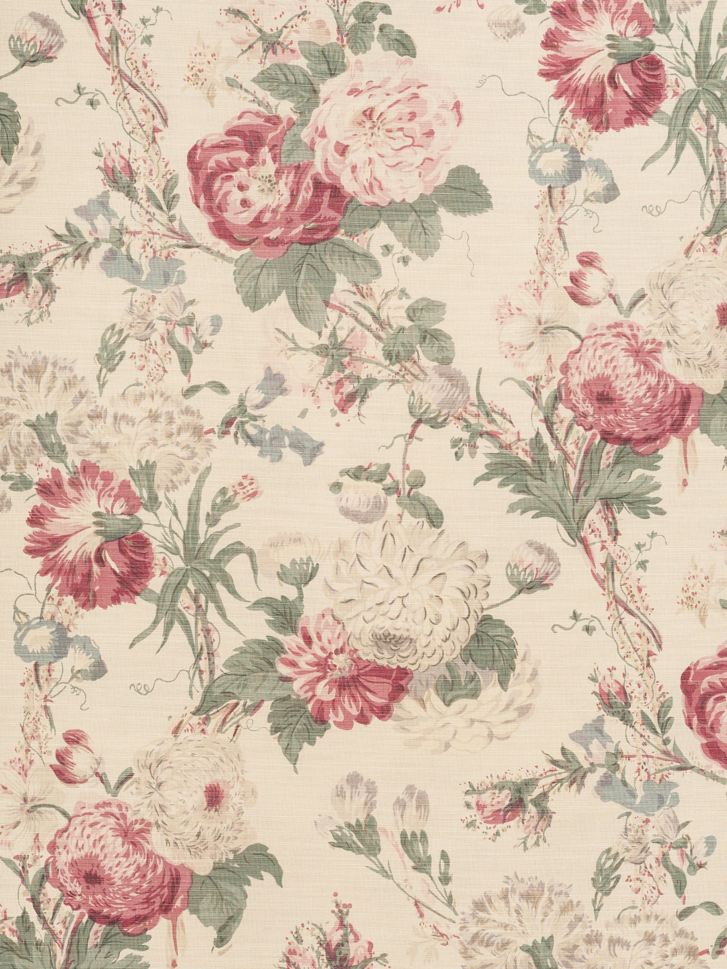 Tokyo Rose - Faded Teal on Beige