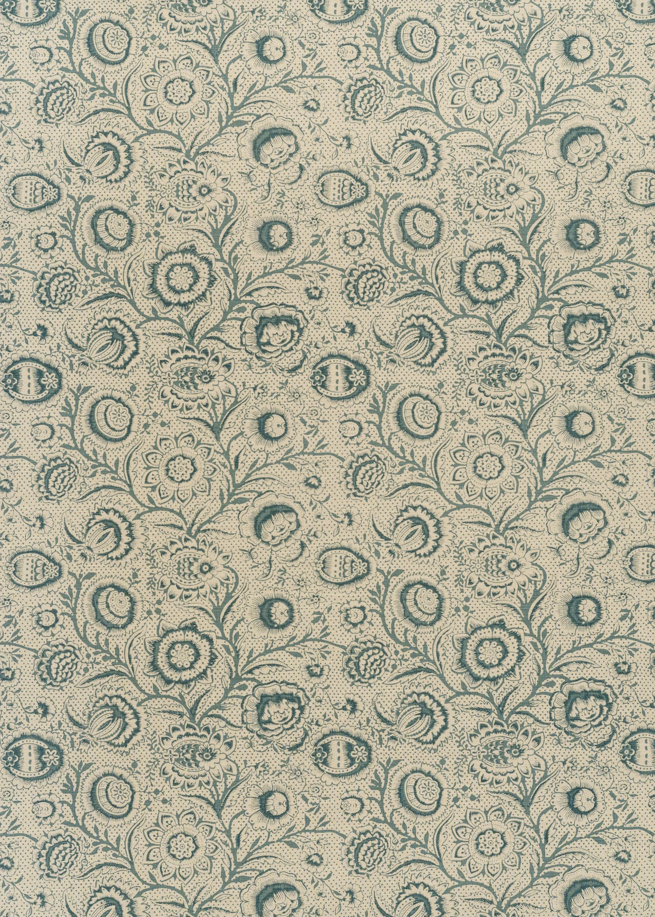 Woodcut - Blue on Beige