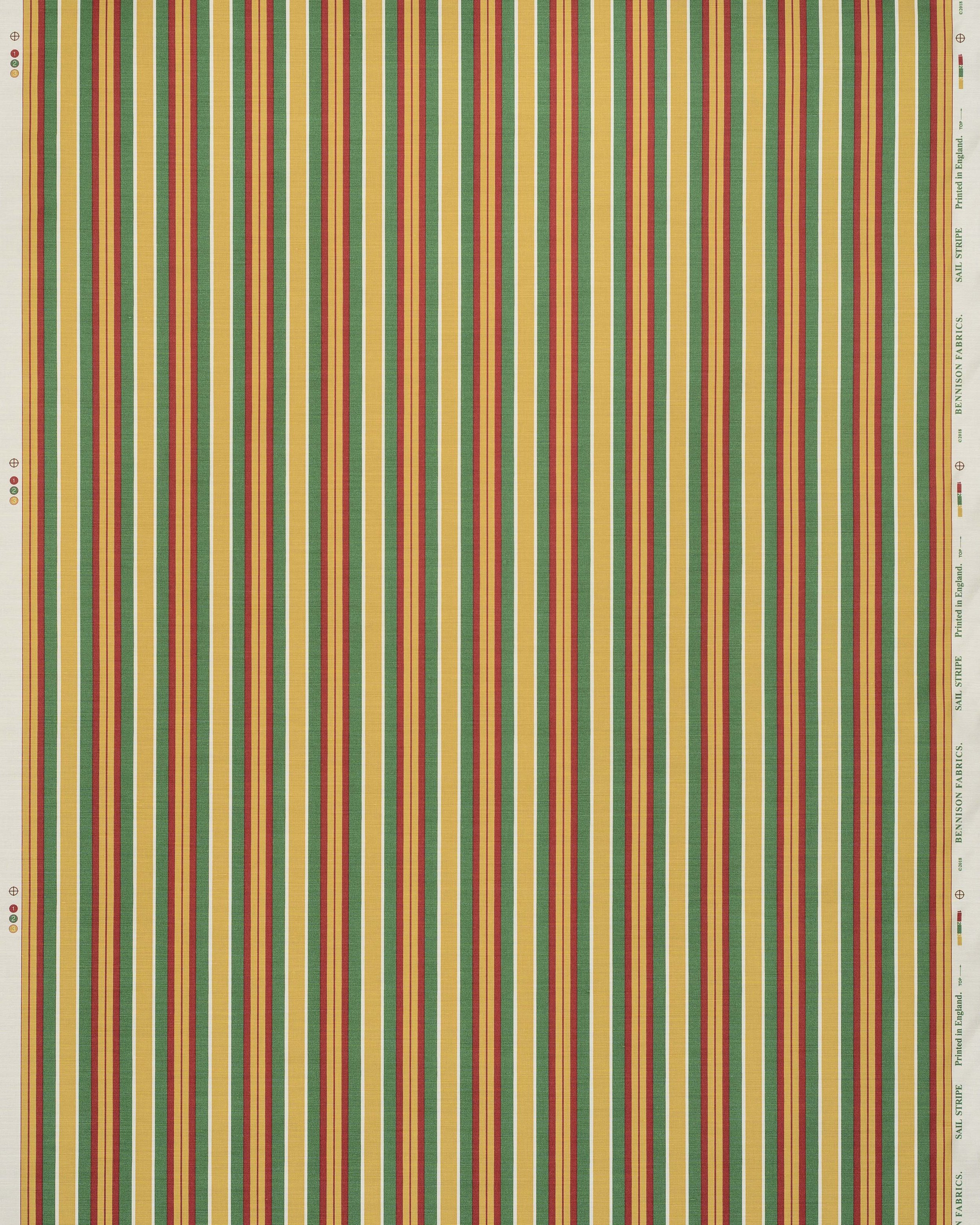 Sail Stripe - Red Yellow Green on Oyster