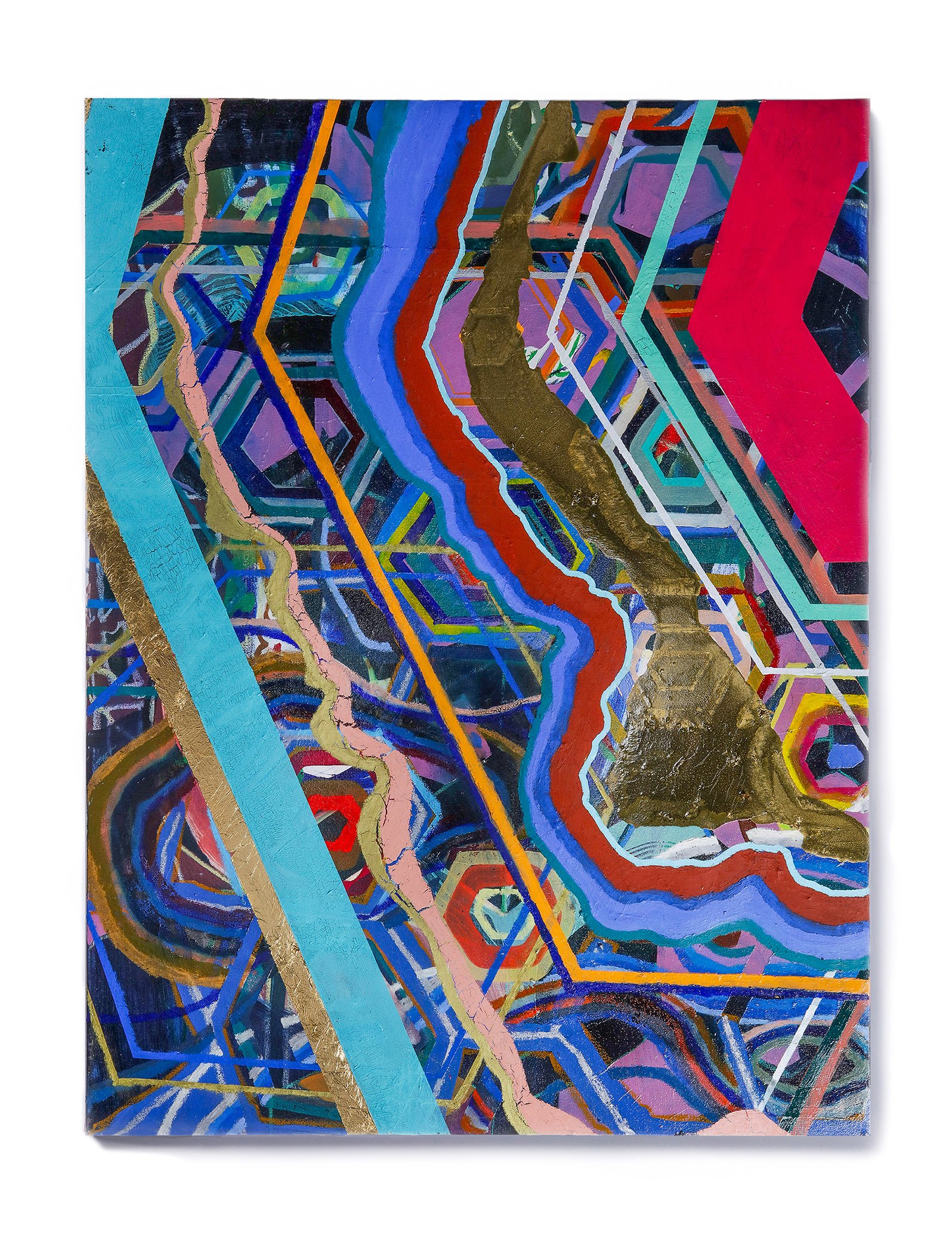   Aquarius Rising, 2022  Acrylic, Oil, and Mixed Media on Canvas  48 x 36 x 1.75    
