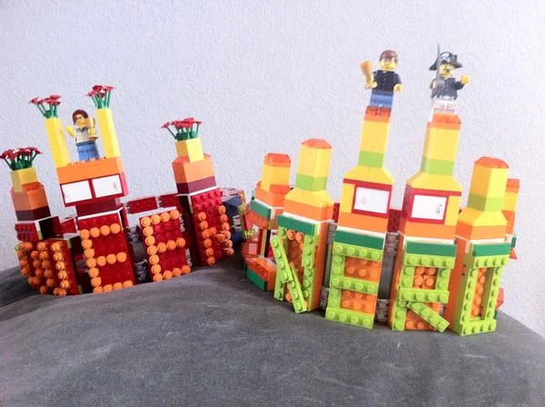 These custom-made Lego crowns adorned the heads of the 2012 Nerd Prom King and Queen. This year's royalty will get headwear crafted by a Lego Master Builder. ( Provided by Andy Guerrero )