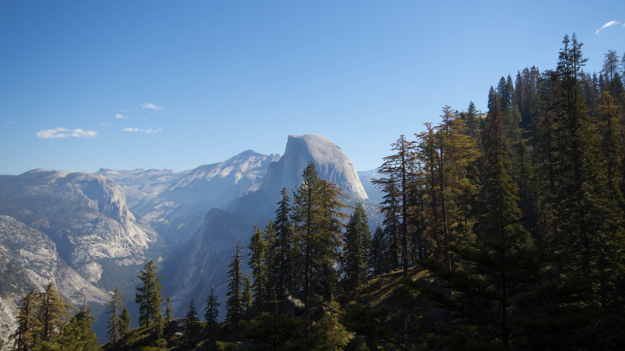 A shot of Half Dome during our hike down 4 Mile Trail. 