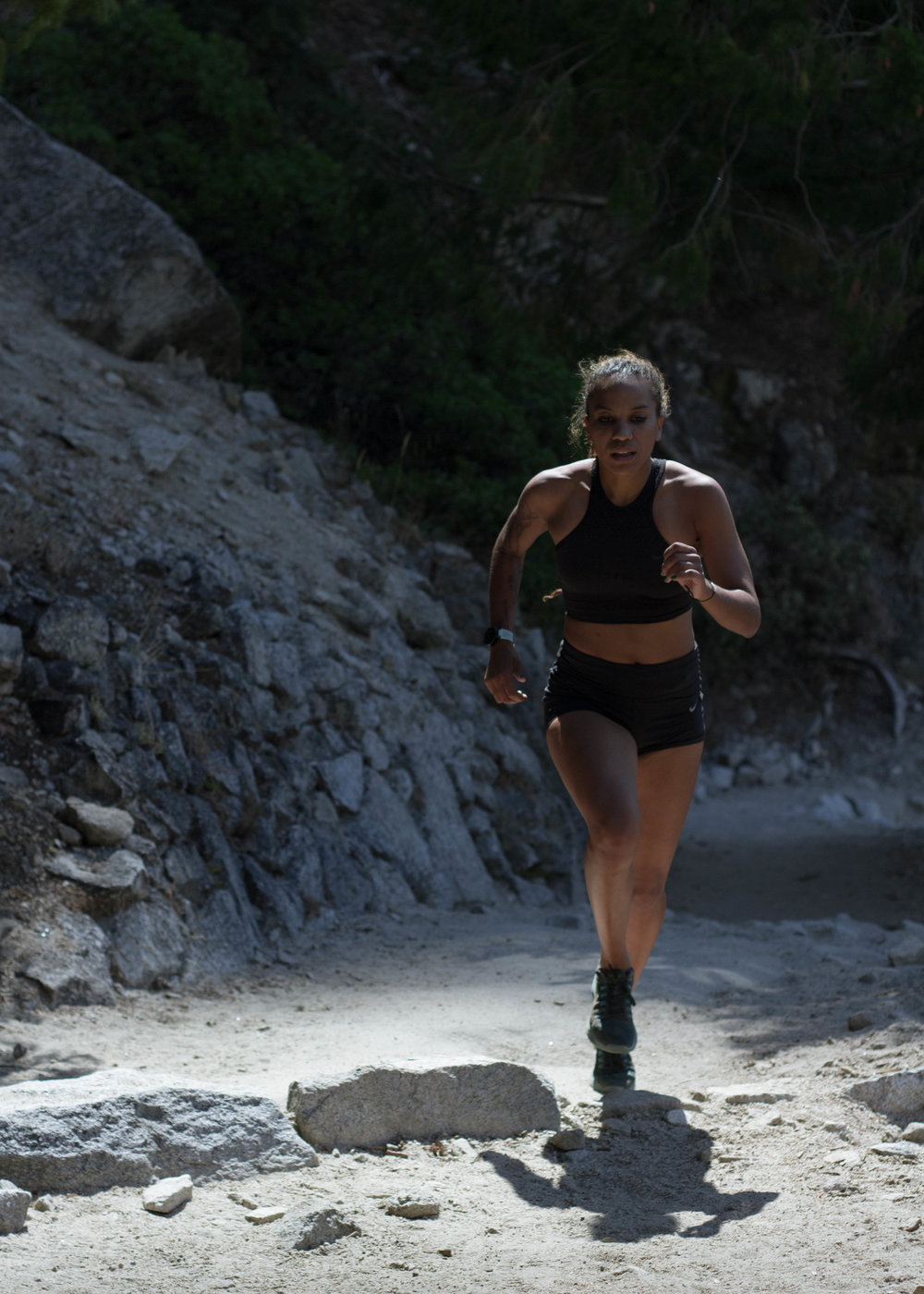 Running up Four Mile Trail.